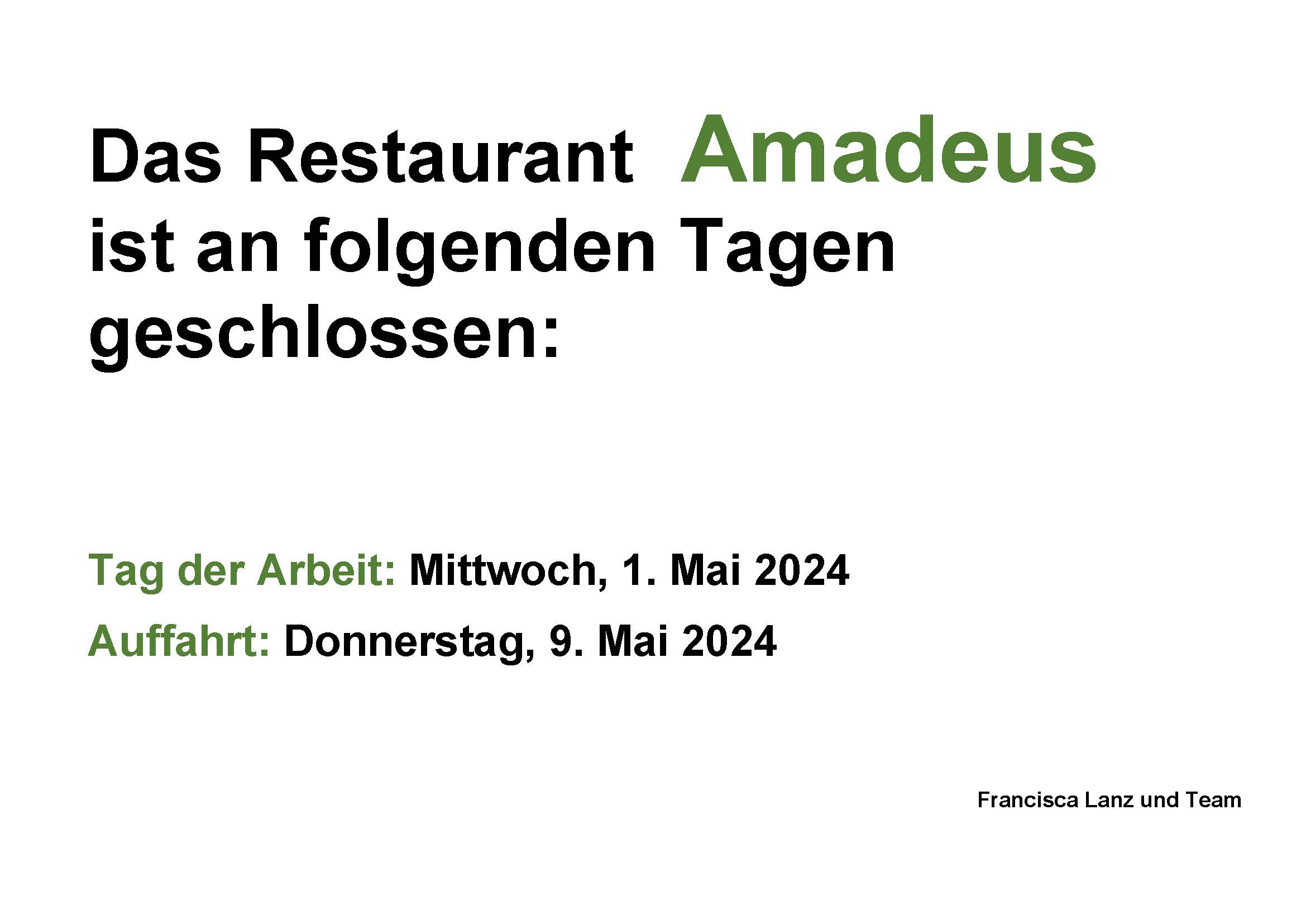 Restaurant Amadeus Schlieren